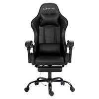 2 Point Massage Gaming Office Chair Footrest Black Furniture Kings Warehouse 