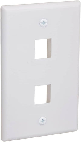 2 Port QuickPort outlet Wall Plate face plate, two Gang White Kings Warehouse 