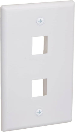 2 Port QuickPort outlet Wall Plate face plate, two Gang White Kings Warehouse 