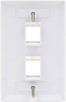 2 Port QuickPort outlet Wall Plate face plate, two Gang White Kings Warehouse 