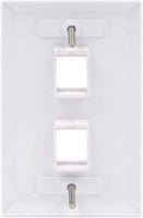 2 Port QuickPort outlet Wall Plate face plate, two Gang White Kings Warehouse 
