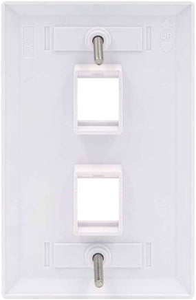 2 Port QuickPort outlet Wall Plate face plate, two Gang White Kings Warehouse 