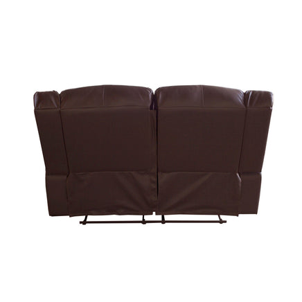 2 Seater Recliner Sofa In Faux Leather Lounge Couch in Brown Health & Beauty Kings Warehouse 