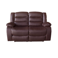 2 Seater Recliner Sofa In Faux Leather Lounge Couch in Brown Health & Beauty Kings Warehouse 