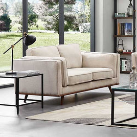 2 Seater Sofa Beige Fabric Modern Lounge Set for Living Room Couch with Wooden Frame Furniture Kings Warehouse 