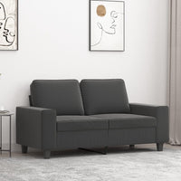 2-Seater Sofa Dark Grey 120 cm Microfibre Fabric