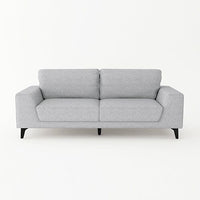 2 Seater Sofa Light Grey Fabric Lounge Set for Living Room Couch with Solid Wooden Frame Black Legs