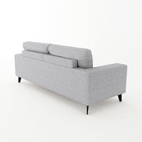 2 Seater Sofa Light Grey Fabric Lounge Set for Living Room Couch with Solid Wooden Frame Black Legs Furniture Kings Warehouse 