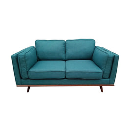 2 Seater Sofa Teal Fabric Lounge Set for Living Room Couch with Wooden Frame - Furniture Kings Warehouse 