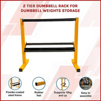 2 Tier Dumbbell Rack for Dumbbell Weights Storage Sports & Fitness Kings Warehouse 