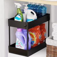 2 Tier Multi-Purpose Under Sink Organizer Shelf Storage Rack for Bathroom and Kitchen Kings Warehouse 