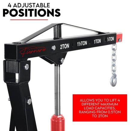 2 Ton Hydraulic Engine Crane Folding Hoist Stand Mobile Garage Workshop Tools Kings Warehouse 