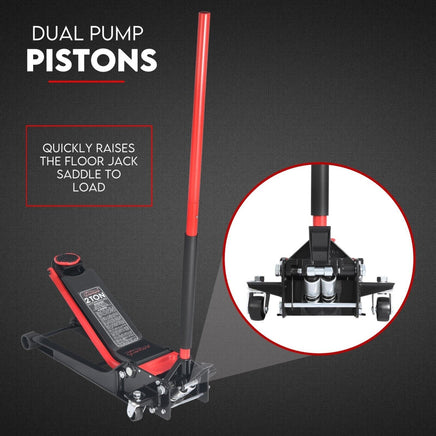 2 Ton Low Profile Trolley Jack Hydraulic Floor Car Lifter Dual Pump 70-610MM Home & Garden Kings Warehouse 