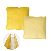 2-Tone Yellow Gusseted Linen Texture Look Filled Cushion 45 x 45 x 6 cm Home & Garden Kings Warehouse 