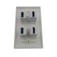 2 USB3.0 + 2 HDMI Port Component Composite Wall Face Plate Panel Kings Warehouse 