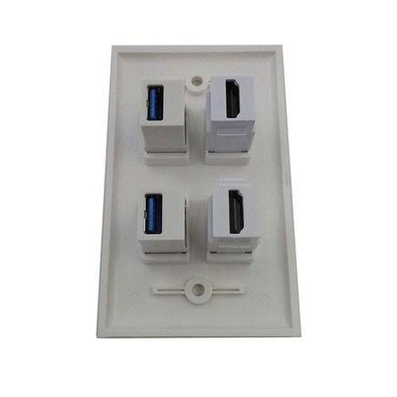 2 USB3.0 + 2 HDMI Port Component Composite Wall Face Plate Panel Kings Warehouse 