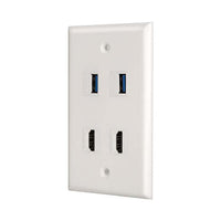 2 USB3.0 + 2 HDMI Port Component Composite Wall Face Plate Panel Kings Warehouse 