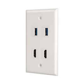 2 USB3.0 + 2 HDMI Port Component Composite Wall Face Plate Panel Kings Warehouse 