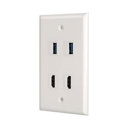 2 USB3.0 + 2 HDMI Port Component Composite Wall Face Plate Panel Kings Warehouse 