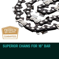 2 X 16 Baumr-AG Chainsaw Chain 16in Bar Replacement Suits SX38 38CC Saws Tools Kings Warehouse 