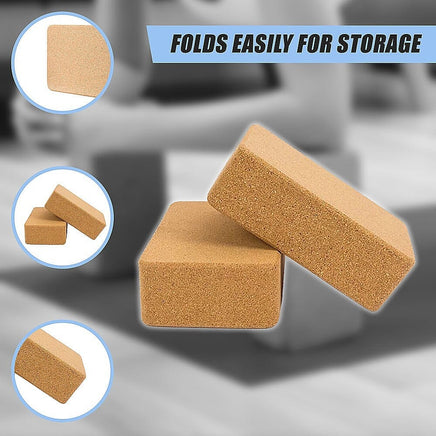 2 x Cork Yoga Block Organic Yoga Prop Accessory Exercise Brick Sports & Fitness Kings Warehouse 