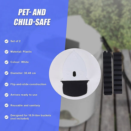 2 x Flip N Slide Bucket Lid Mouse Rat Trap Automatic Reusable Pet Care Kings Warehouse 