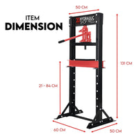 20 Ton Hydraulic Shop Press Workshop Jack Stand Bending Tool Tools Kings Warehouse 