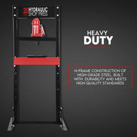 20 Ton Hydraulic Shop Press Workshop Jack Stand Bending Tool Tools Kings Warehouse 
