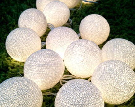 20 White 5cm Ball battery string LED - wedding party home event decoration Kings Warehouse 