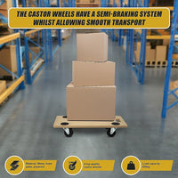 200kg Heavy Duty Hand Dolly Furniture Wooden Trolley Cart Moving Platform Mover Tools Kings Warehouse 