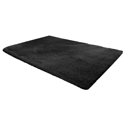 200x140cm Floor Rugs Large Shaggy Rug Area Carpet Bedroom Living Room Mat - Black Home & Garden Kings Warehouse 