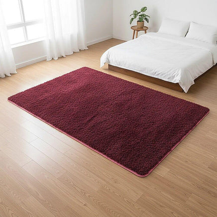 200x140cm Floor Rugs Large Shaggy Rug Area Carpet Bedroom Living Room Mat - Burgundy Home & Garden Kings Warehouse 
