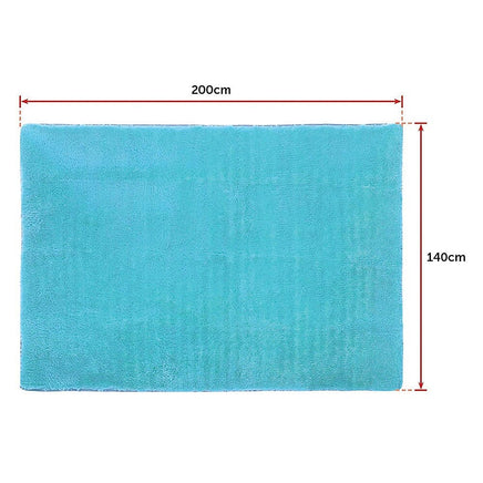 200x140cm Floor Rugs Large Shaggy Rug Area Carpet Bedroom Living Room Mat - Turquoise Home & Garden Kings Warehouse 