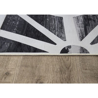 200x300cm Large Floor Black & White Geometric Rug – Modern Area Carpet for Bedroom & Lounge Home & Garden Kings Warehouse 