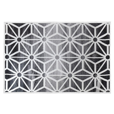 200x300cm Large Floor Black & White Geometric Rug – Modern Area Carpet for Bedroom & Lounge Home & Garden Kings Warehouse 
