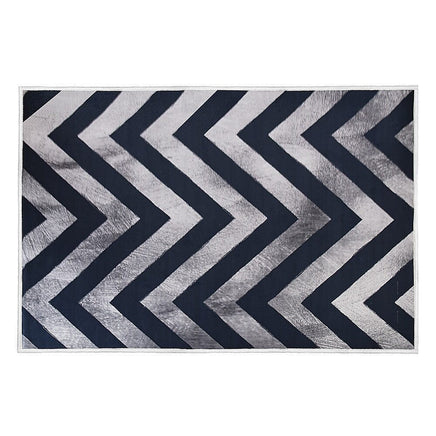 200x300cm Large Floor Blue Chevron Stripes Rug – Modern Area Carpet for Bedroom & Lounge Home & Garden Kings Warehouse 