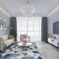 200x300cm Large Floor Blue Triangle Mirage Rug – Modern Area Carpet for Bedroom, Living Room, Lounge or Home Décor Mat Home & Garden Kings Warehouse 