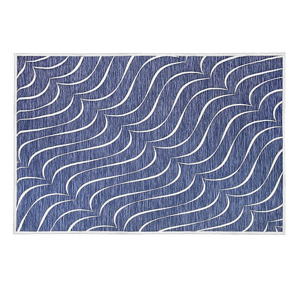 200x300cm Large Floor Blue Wave Lines Rug – Modern Area Carpet for Bedroom, Living Room, Lounge or Home Décor Mat Home & Garden Kings Warehouse 