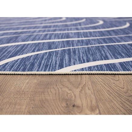 200x300cm Large Floor Blue Wave Lines Rug – Modern Area Carpet for Bedroom & Lounge Home & Garden Kings Warehouse 