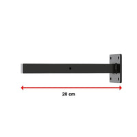 20cm Floating Shelf Brackets Industrial Metal Shelving Supports 4-Pack - Black Furniture Kings Warehouse 