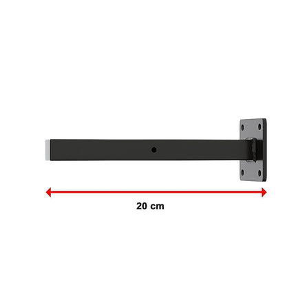 20cm Floating Shelf Brackets Industrial Metal Shelving Supports 4-Pack - Black Furniture Kings Warehouse 