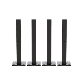 20cm Floating Shelf Brackets Industrial Metal Shelving Supports 4-Pack - Black Furniture Kings Warehouse 
