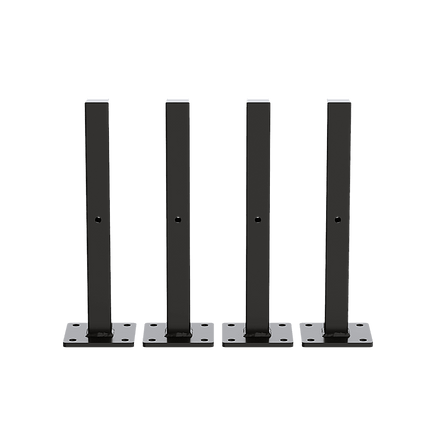 20cm Floating Shelf Brackets Industrial Metal Shelving Supports 4-Pack - Black Furniture Kings Warehouse 