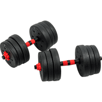 20kg Adjustable Rubber Dumbbell Set Barbell Home GYM Exercise Weights Sports & Fitness Kings Warehouse 