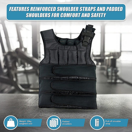 20Kg Adjustable Weighted Training Vest Sports & Fitness Kings Warehouse 
