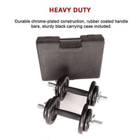 20kg Black Dumbbell Set with Carrying Case Sports & Fitness Kings Warehouse 