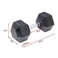 20KG Commercial Rubber Hex Dumbbell Gym Weight Sports & Fitness Kings Warehouse 