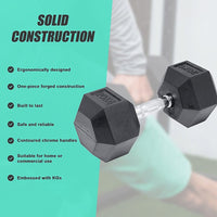 20KG Commercial Rubber Hex Dumbbell Gym Weight Sports & Fitness Kings Warehouse 