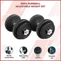 20KG Dumbbell Adjustable Weight Set Sports & Fitness Kings Warehouse 