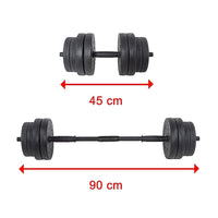 20kg Dumbbell Set Home Gym Fitness Exercise Weights Bar Plate Sports & Fitness Kings Warehouse 